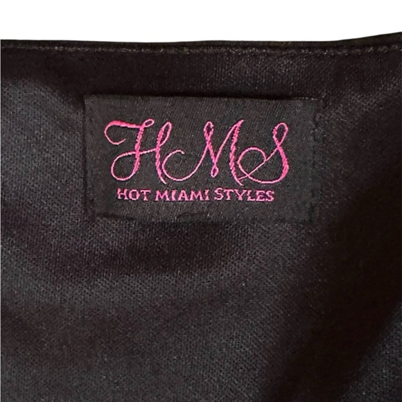 Sexy Hot Miami Styles Black High Low Cocktail Party Baddie Sundress Size Large - Picture 7 of 7
